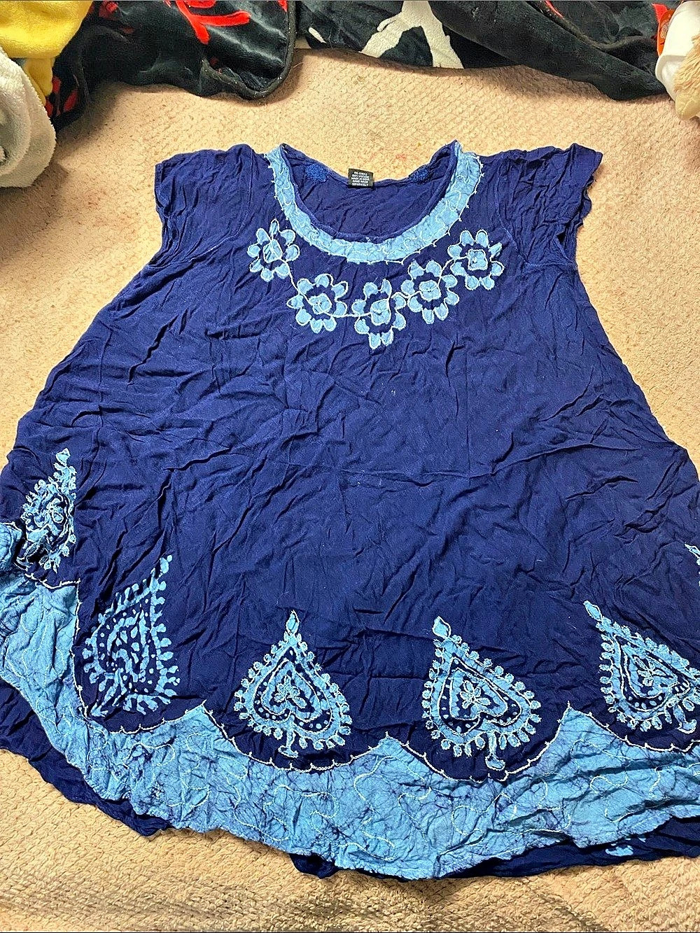 Fashion Force Embroidered Blue Tunic Plus Size Like New